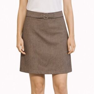 Dalia Collection Taupe A-Line Skirt with Belt
